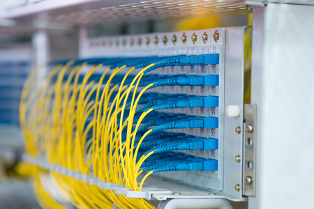 Network switch and cables,Data Center Concept.