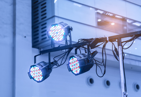 LED Light on mall roof.