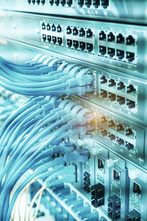 cable on network switches background
