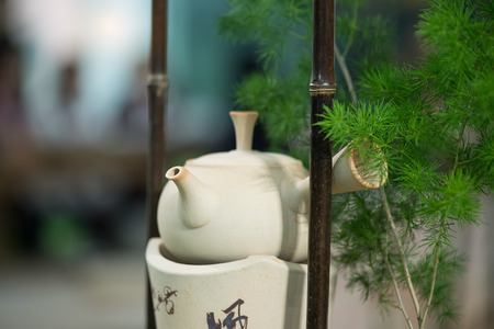 traditional Chinese teapot used in tea ceremonyの写真素材