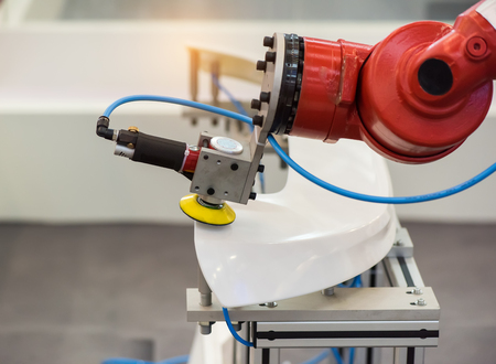 Automatic grinding machine in industrial manufacture factoryの写真素材