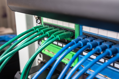 network cables connected to a switch