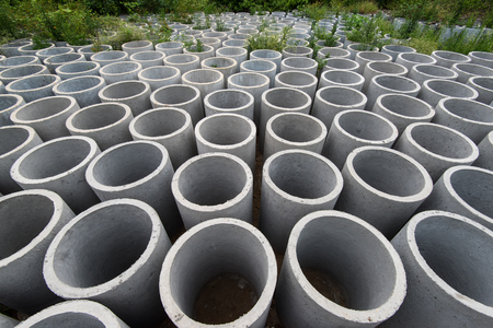 round cement tunnel for constructionの写真素材