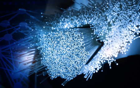 fiber optical network cableの写真素材