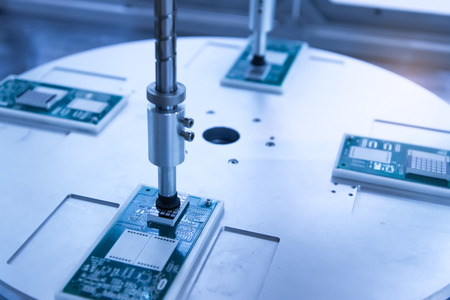 pneumatic piston sucker unit on industrial machine,automation compressed air factory productionの写真素材