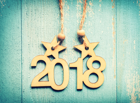 Happy New Year 2018 background with 2018 figures