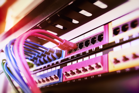 cable on network switches background
