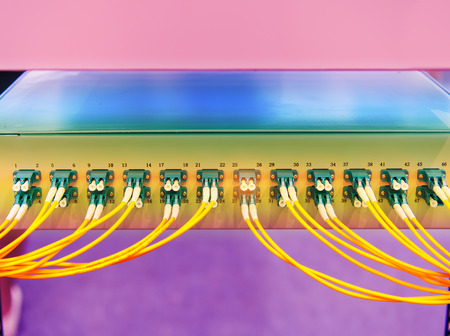 optical fibre information technology equipment in data centerの写真素材