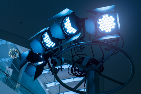 spotlights on a theatre stage