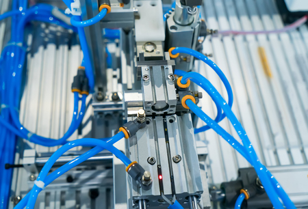 robotic machine tool in industrial manufacture plant,Smart factory industry concept.の写真素材