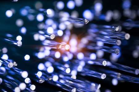 Fiber optics background with lots of light spotsの写真素材