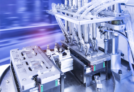 Close up soldering Robotic vision sensor camera system and assembly printed electric circuit board