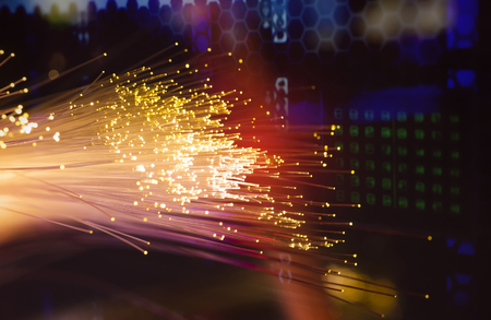 fiber optical network cableの写真素材