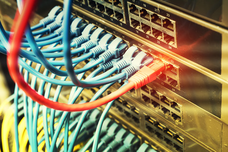 cable on network switches background