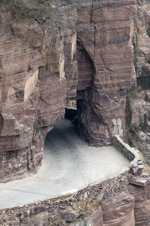 Guoliang hang wall highway, Hui county, Henan province, Chinaの写真素材
