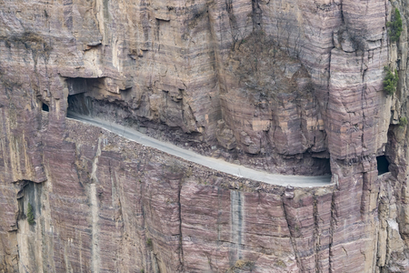 Guoliang hang wall highway, Hui county, Henan province, Chinaの写真素材