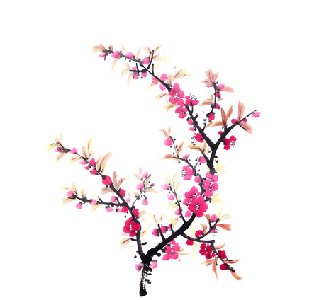 Chinese painting of plum blossomの写真素材