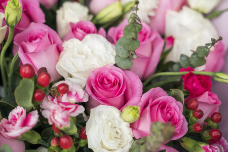 pink flowers of weddingの写真素材