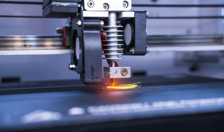 3D printer or additive manufacturing and robotic automation technology.の写真素材