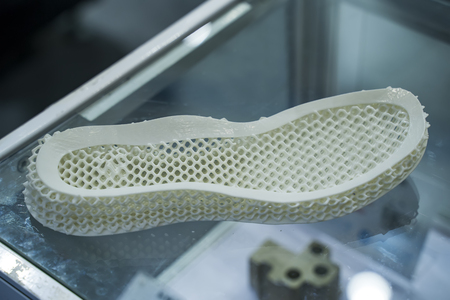 3d printed shoe figure close-upの写真素材