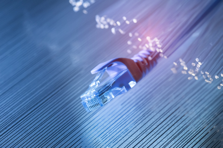 network cable with high tech technology color background