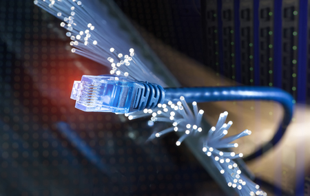 network cable with high tech technology color background