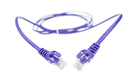 purple network cables isolated on white background