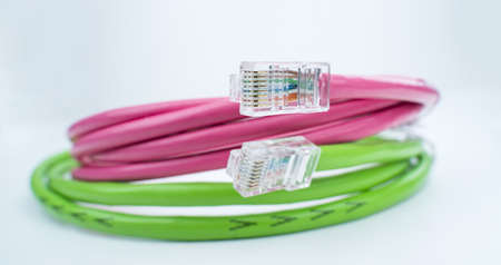 network cables isolated on white backgroundの写真素材
