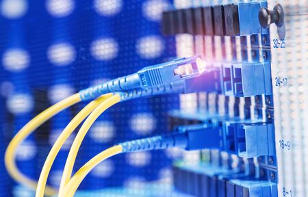Fiber optic cablel connect to communication Distribution point