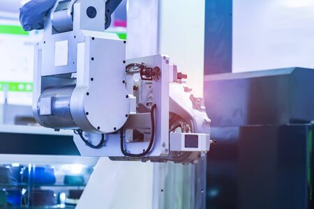 robot arm is working smartly in the production department in artificial intelligence factory