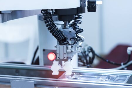 robot arm is working smartly in the production department in artificial intelligence factory
