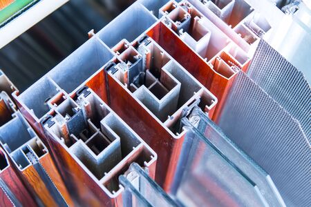 Aluminum profile for window, door, bathroom boxの写真素材