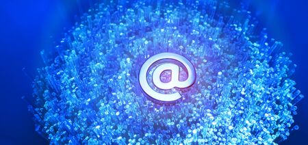 email signs with Fiber optics backgroundの写真素材