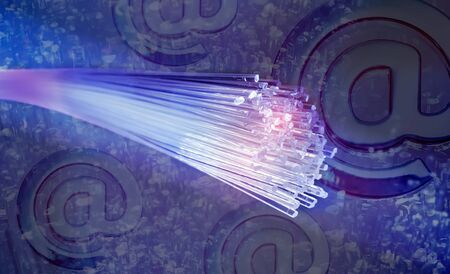 fiber optics network cable for ultra fast internet communications, thin light threads that move...