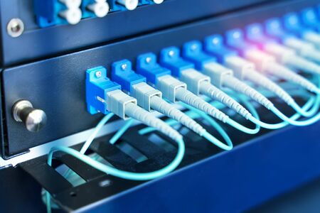 Fiber optic cablel connect to communication Distribution point