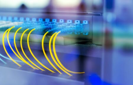 Fiber optic cablel connect to communication Distribution point