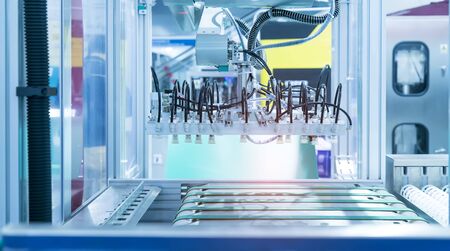 robotic pneumatic piston sucker unit on industrial machine,automation compressed air factory...