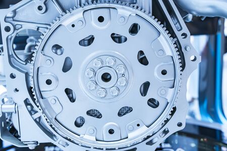 Metallic background of car automotive transmission gearboxの写真素材