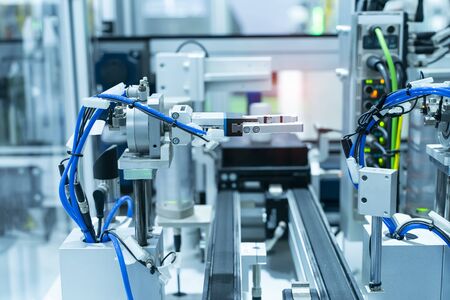automatic machine tool in industrial manufacture factory,Smart factory industry 4.0 concept.