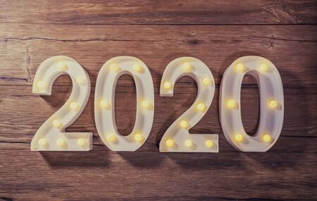 2020 New Year  light bulb
