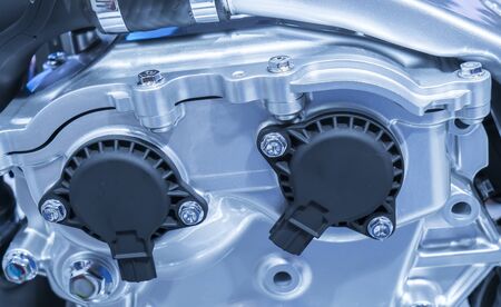 Modern powerful car engine section