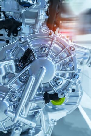 Modern powerful car engine section