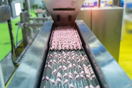 pharmaceutical medicine tablet pill background at pharmacy industry manufactureの写真素材