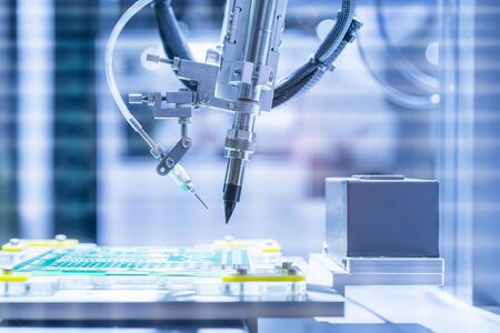 automatic soldering iron tips of automated manufacturing and assembly pcb board