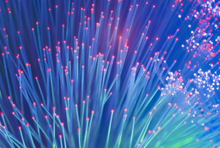abstract background of fiber optic cablesの写真素材