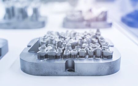 Tooth dental crowns created on 3d printer for metal