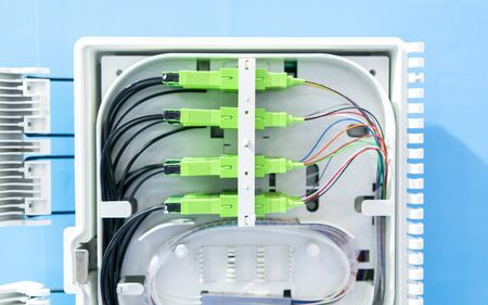 Fiber optic network cable connect to communication Distribution point