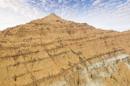 Landscape view of the Danxia red sandstone in the national geopark of ningde, Qinghai, Chinaの写真素材