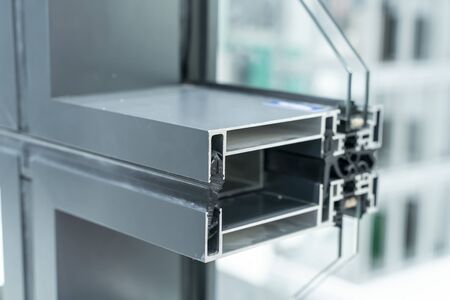 Aluminum profile for window, door, bathroom boxの写真素材