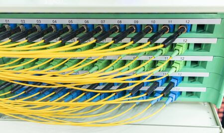 Fiber optic network cable connect to communication Distribution point